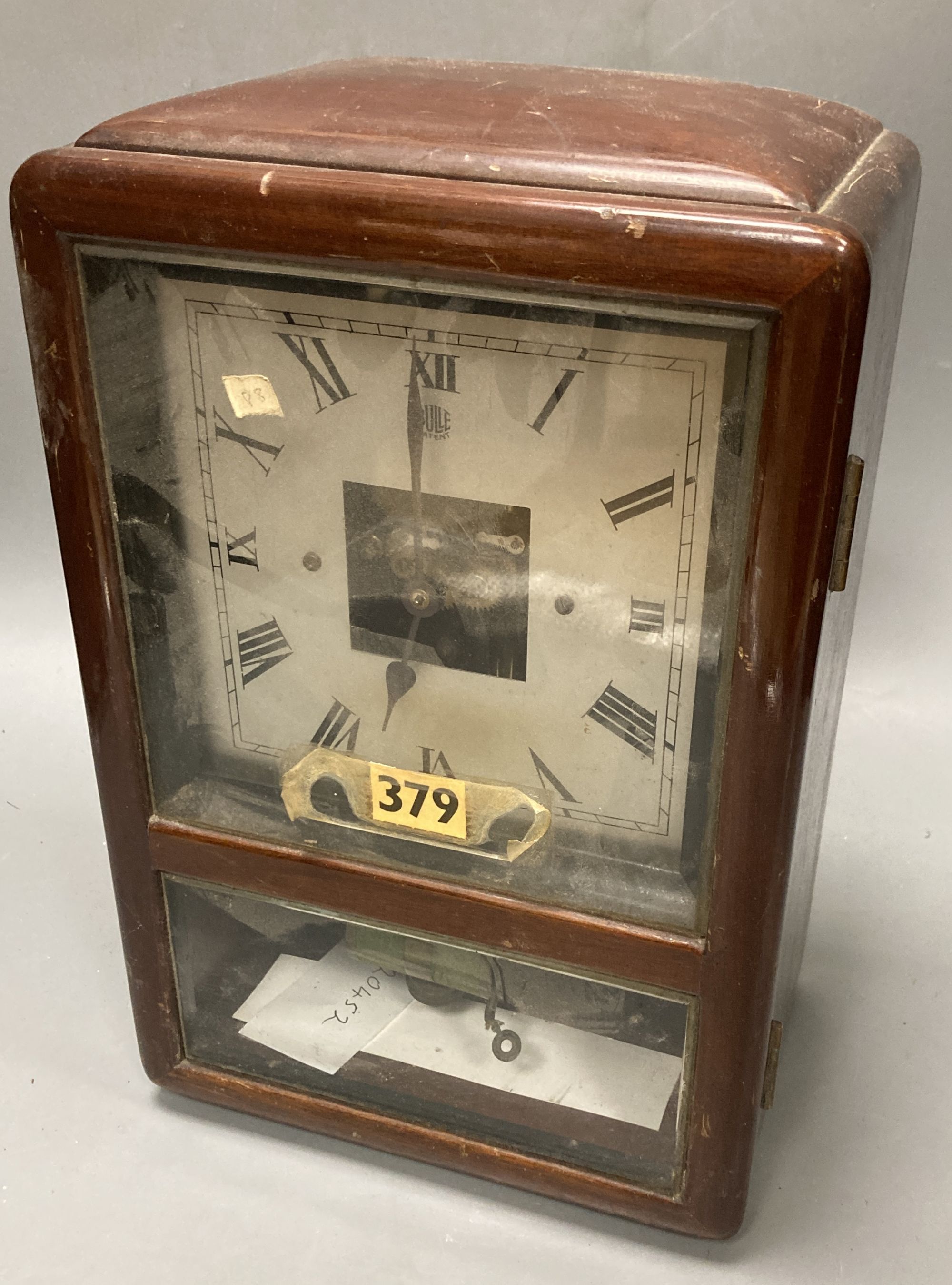 A Bulle Art Deco mahogany mantel clock, height 32cm